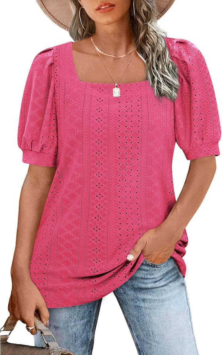 Dame Elegant Puffærmer Bluse Stilla
