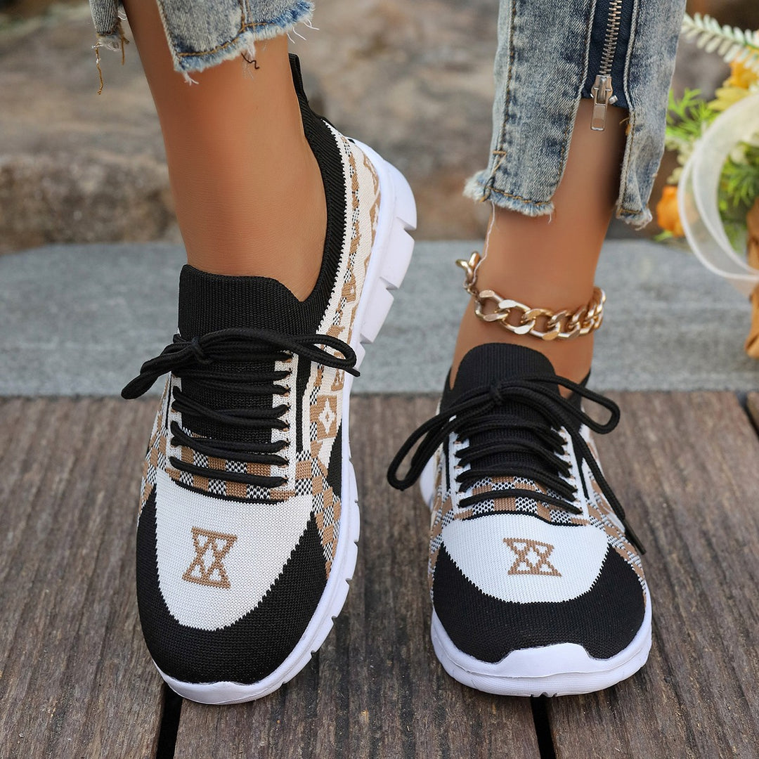 Dame Åndbare og fleksible Sneakers med stilfuldt strikdesign Stilla