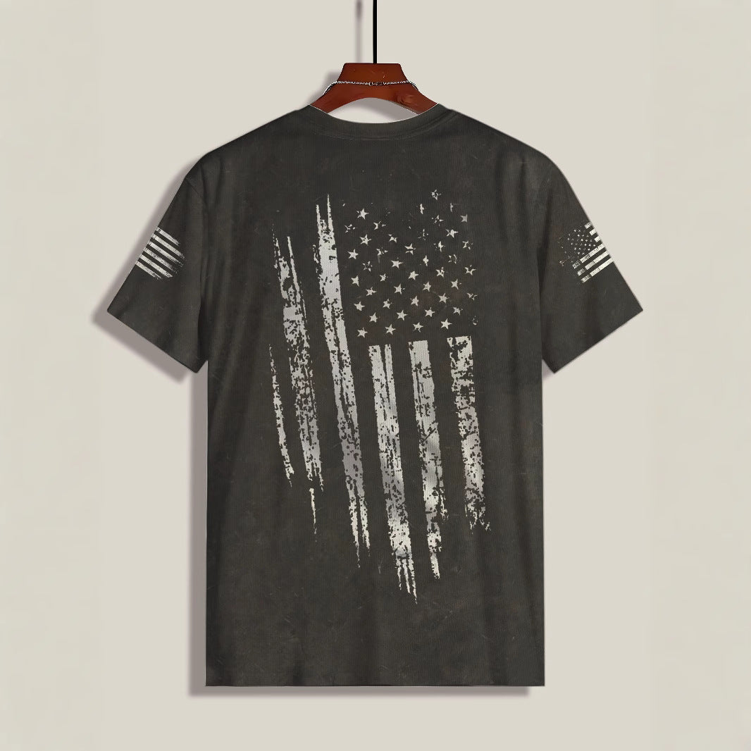 Herrer T-shirt med kreativ Yellowstone-motiv og skulderdetaljer Stilla