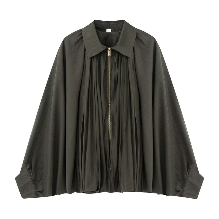 Dame Oversized Blusenjakke med Drapering Stilla