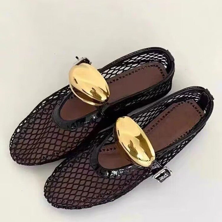 Dame Elegante Net Sko med mode Metal Accenter og komfortabel Indersål Stilla