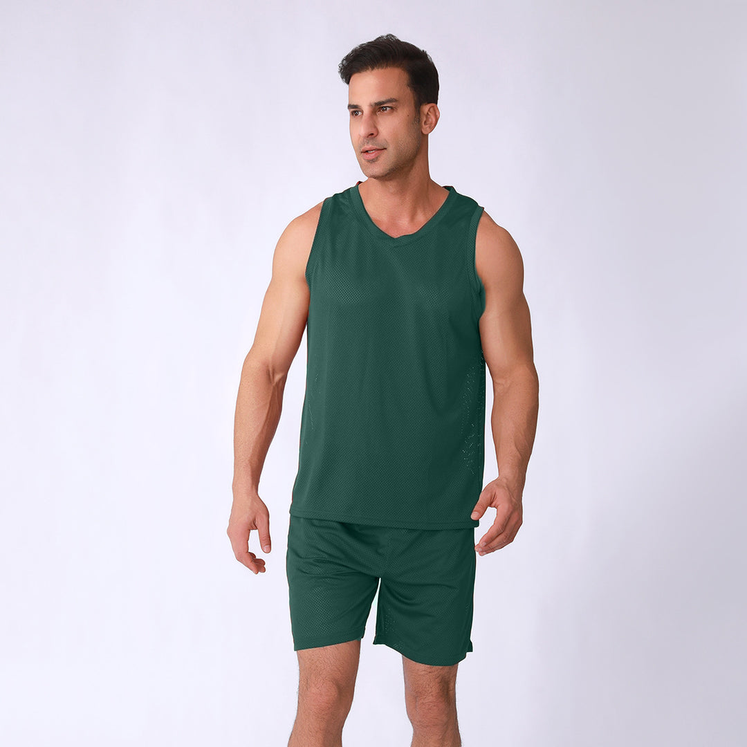Herrer Åndbar Sport-Tanktop med lette Shorts Stilla