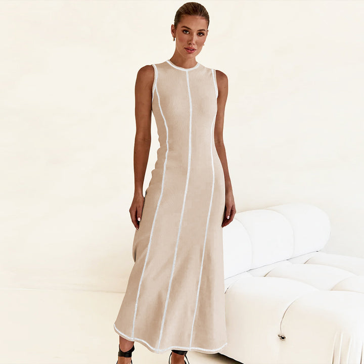 Dame elegant Maxikjole med struktureret ribdesign og smal pasform Stilla