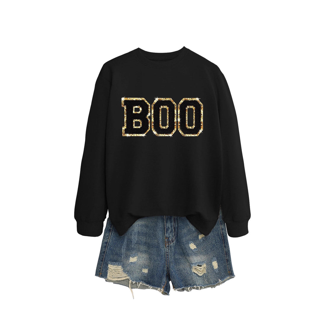 Dame sweatshirt med glitrende print Stilla