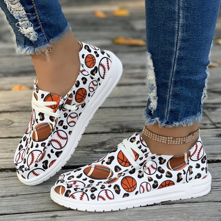 Dame Sneakers med kreativt baseball-design Stilla