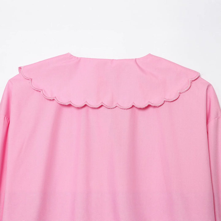 Damebluse med broderet krave Stilla