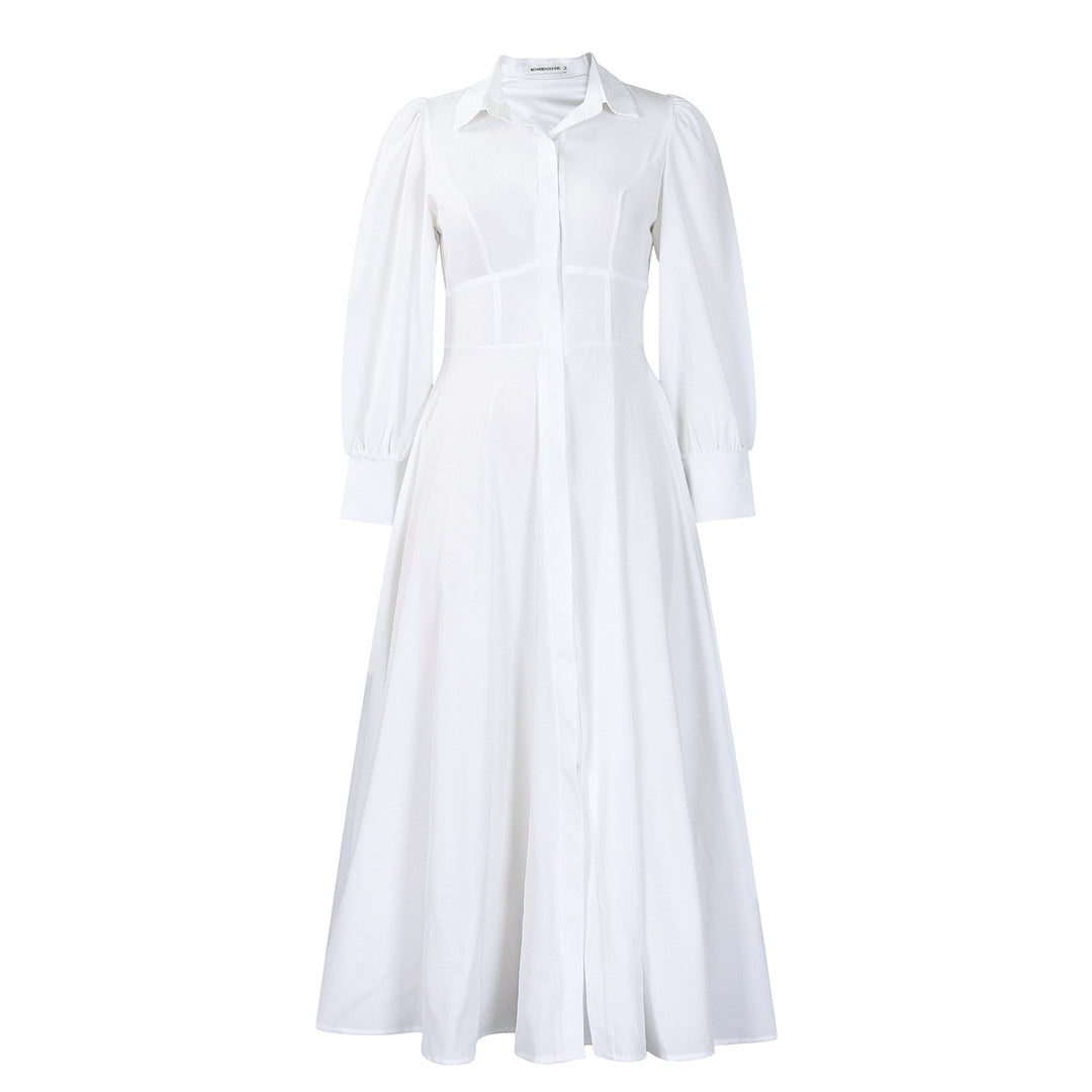 Dame Maxi Kjole med elegante Puffærmer Stilla