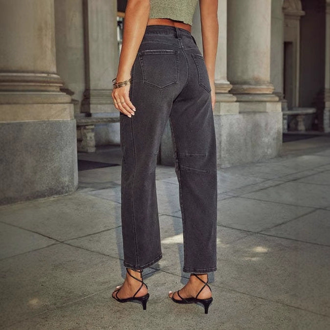 Dame High-Waist Jeans i afslappet Urban-Style Stilla
