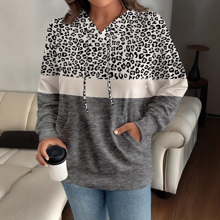 Dame Chic Dyreprint Pullover Hoodie Stilla