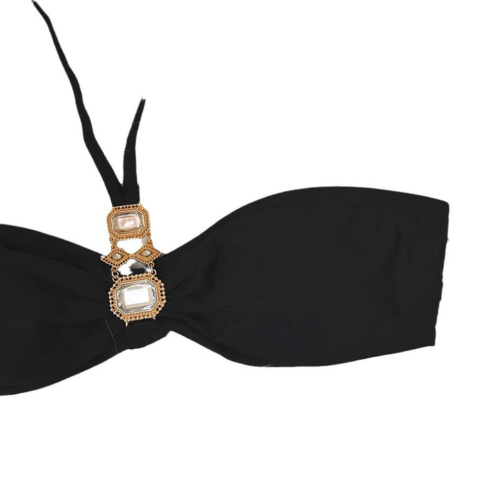 Kvinder Rhinestone-pynte Halter-Bikini-Sæt Stilla