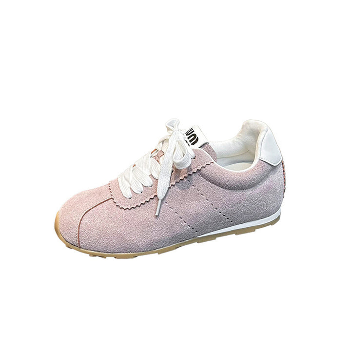 Dame retro-inspirerede ruskindsneakers med bølget design Stilla