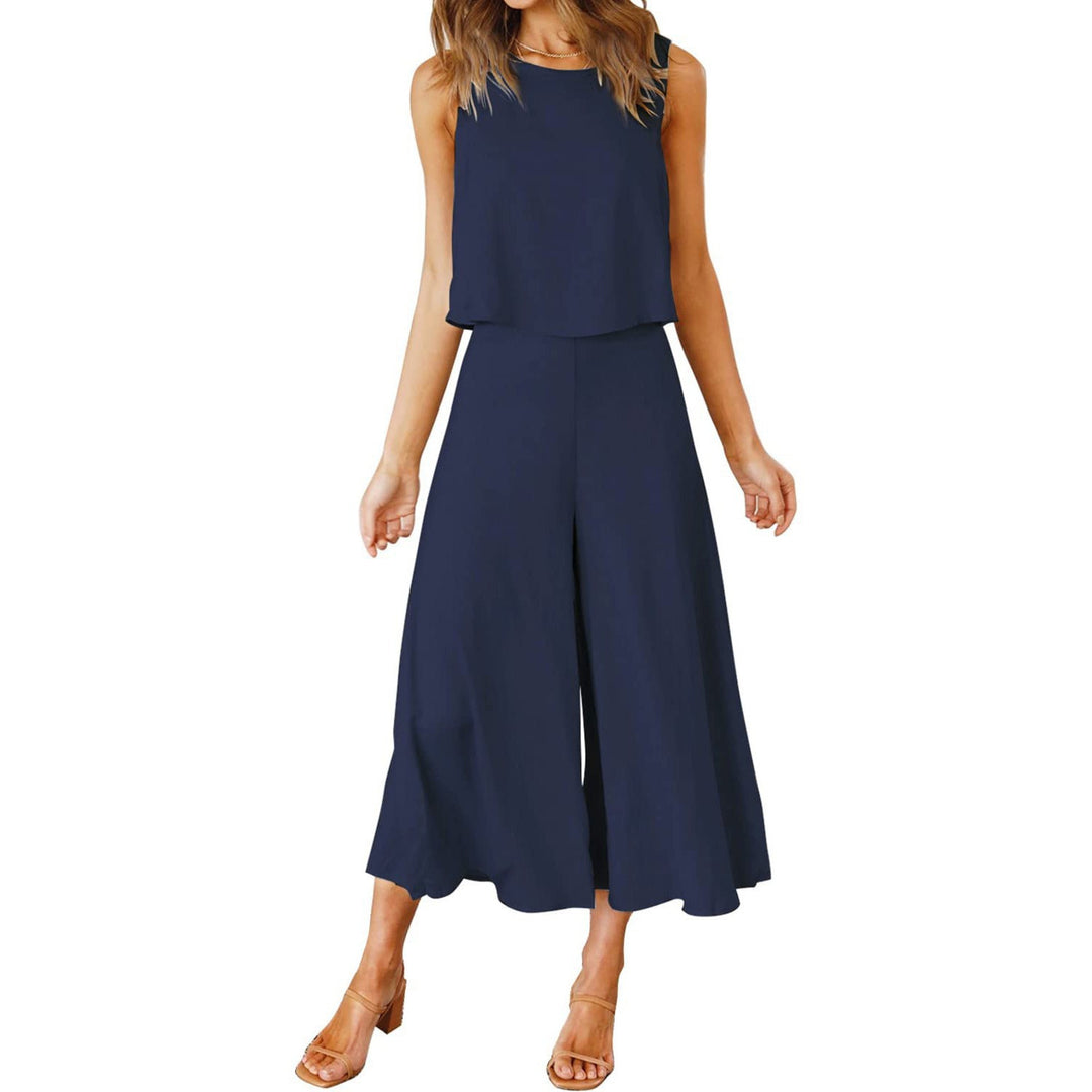Dame behagelig jumpsuit med vid ben og off-shoulder design Skovae