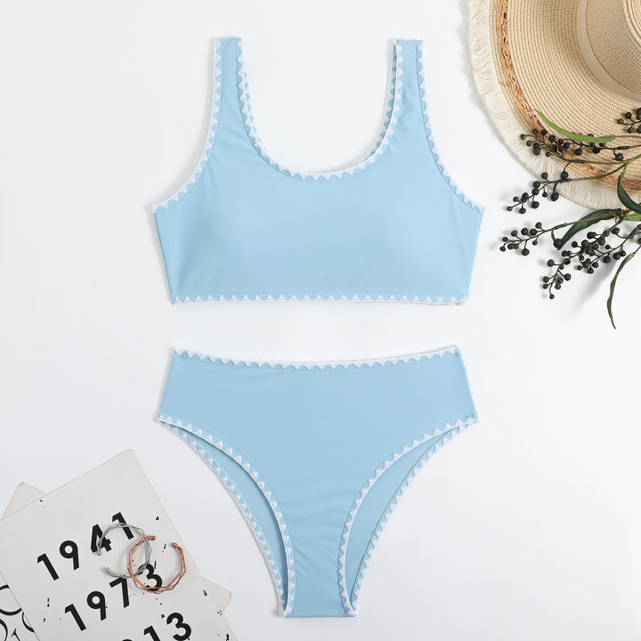 Dame Bikini-sæt med fashionable zigzag-detaljer og komfortabel pasform Stilla