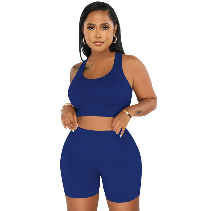 Damer Sporty Crop-Top og Shorts Sæt Stilla