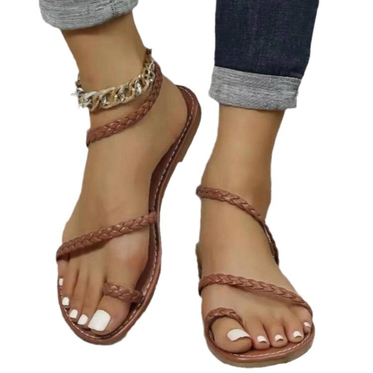 Dame Braid-sandaler med elegant ankeldesign og skridsikker sål Stilla