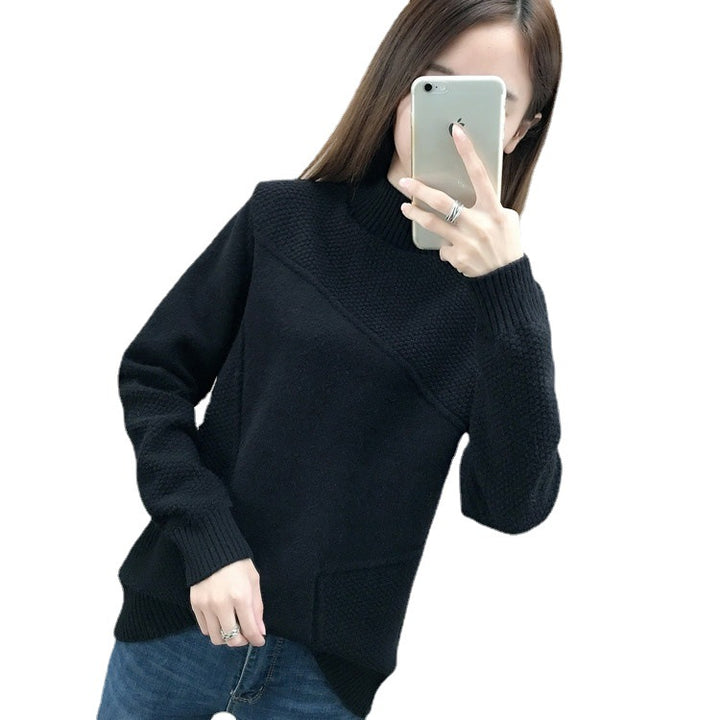 Kvinders højskulder pullover med tekstureret design Stilla