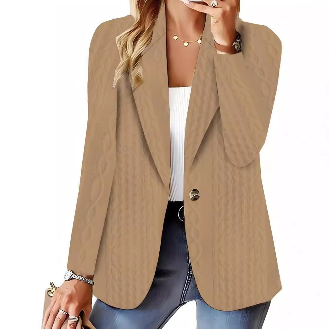 Dame elegant blazer med struktureret design og dobbelte knapstolper Stilla