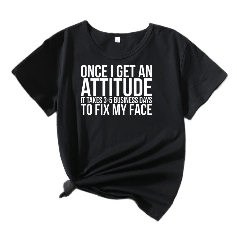 Damer Casual Attitude Statement T-Shirt Stilla