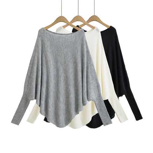 Dame Oversized Pullover med asymmetrisk snit og blød struktur Stilla