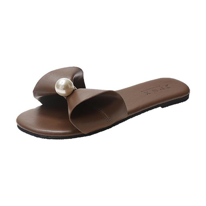 Dame moderne Slide Sandaler med perlemorsfarvet sløjfedetalje Stilla