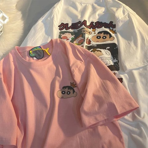 Dame T-shirt med kreativt comic-motiv og afslappet snit Stilla