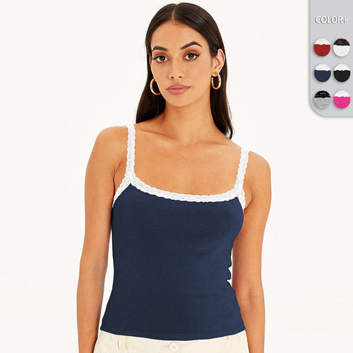 Dame Crop-Top med forførende spidskant og tætsiddende snit Stilla