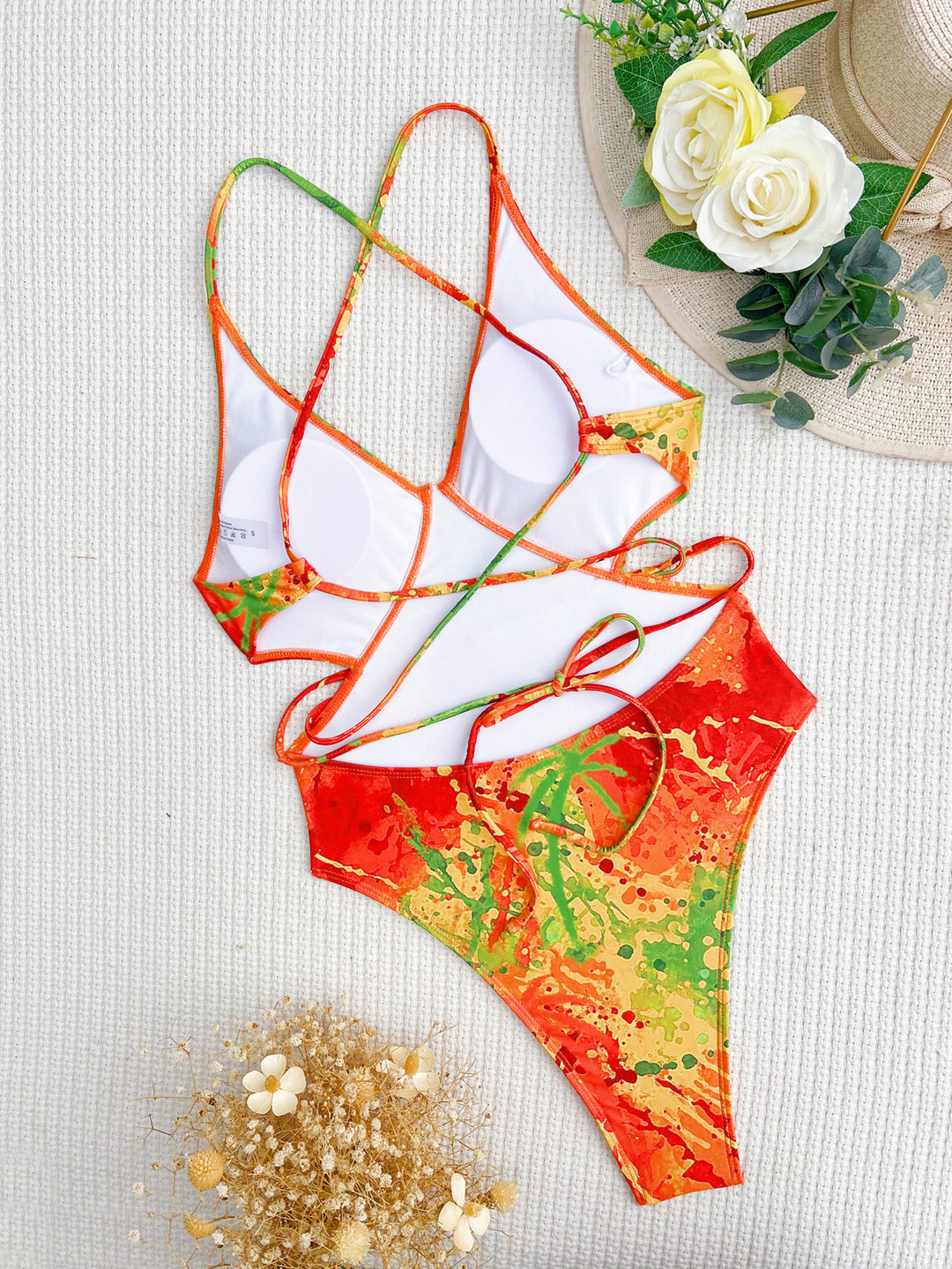 Dame Éntegreret Badedragt med spændende farvespil Skovae