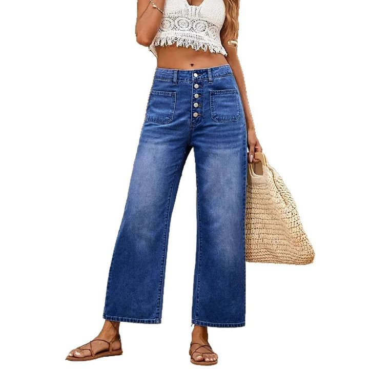 Damer Løst skåret jeans i elegant vintage-stil med knapdetaljer Stilla