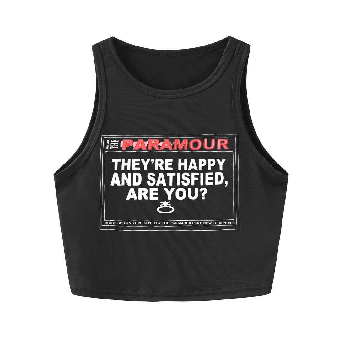 Dame crop-top med kreativt print og afslappet pasform Skovae