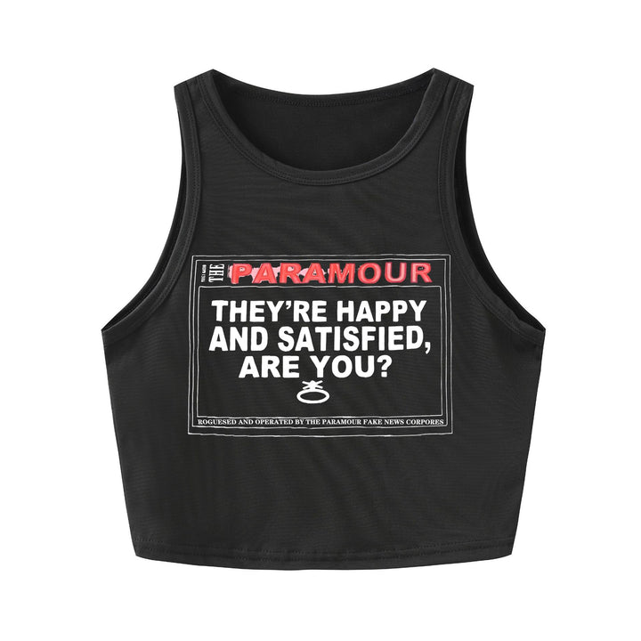 Dame crop-top med kreativt print og afslappet pasform Skovae