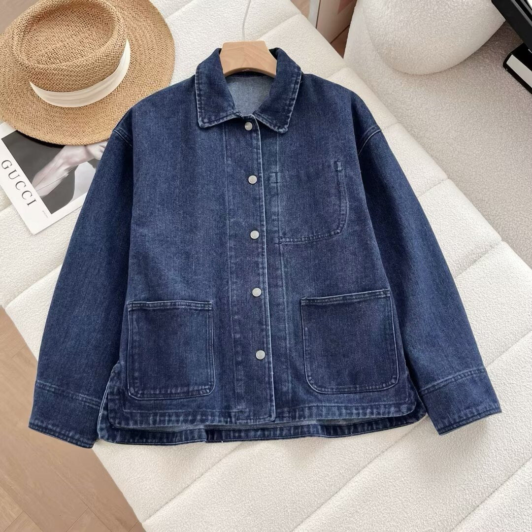 Kvindernes afslappede denimjakke med moderne lommer Stilla