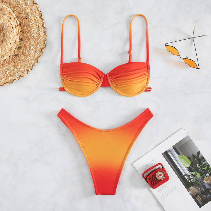 Dame Push-Up Bikini med innovativ farveovergang Skovae