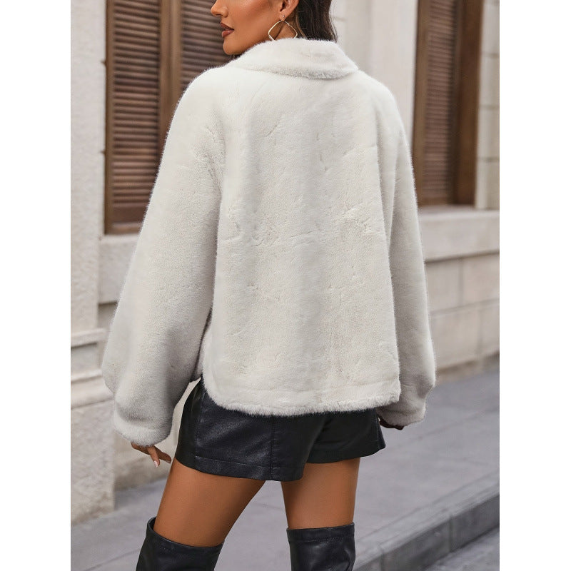 Femme Plush Kunstpels Crop-Jakke Stilla