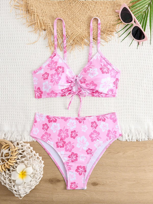 Damer Floral Print Høj talje Bikini-Sæt Stilla 1750840075