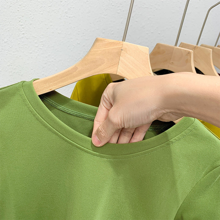 Dame Premium Rundhals-T-shirt i højkvalitets strækmateriale med tætsiddende pasform Stilla