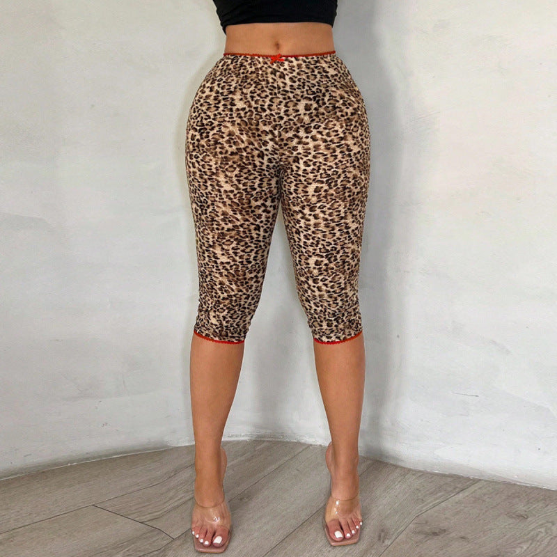 Damen Leggings mit modischem Tierdruck und elastischem Bund Skovae