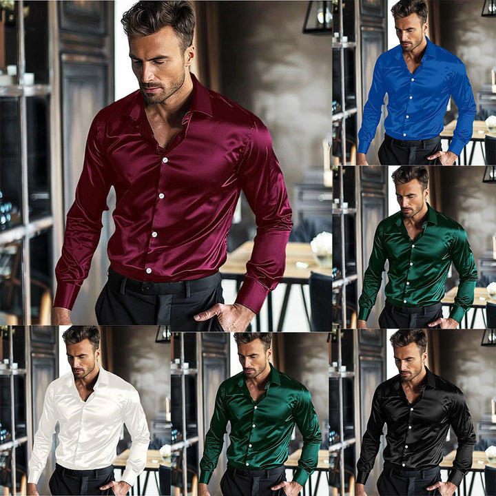 Herrer Elegant og afslappet skjorte i satin-look Stilla