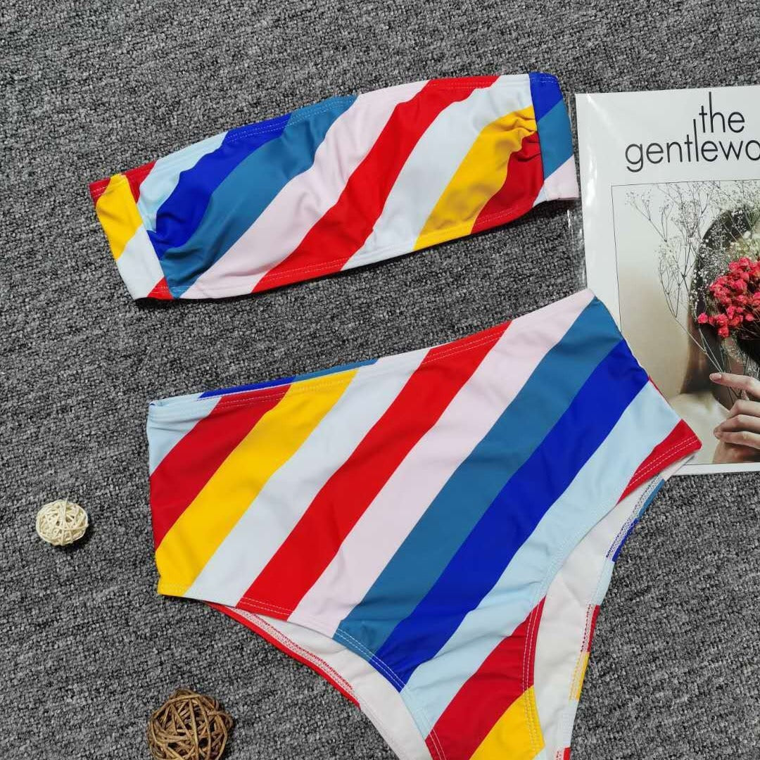Femme Bandeau-badedragt med højt skårede bunddele Stilla