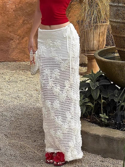 Femme Elegante Spids Maxi-Nederdel Stilla