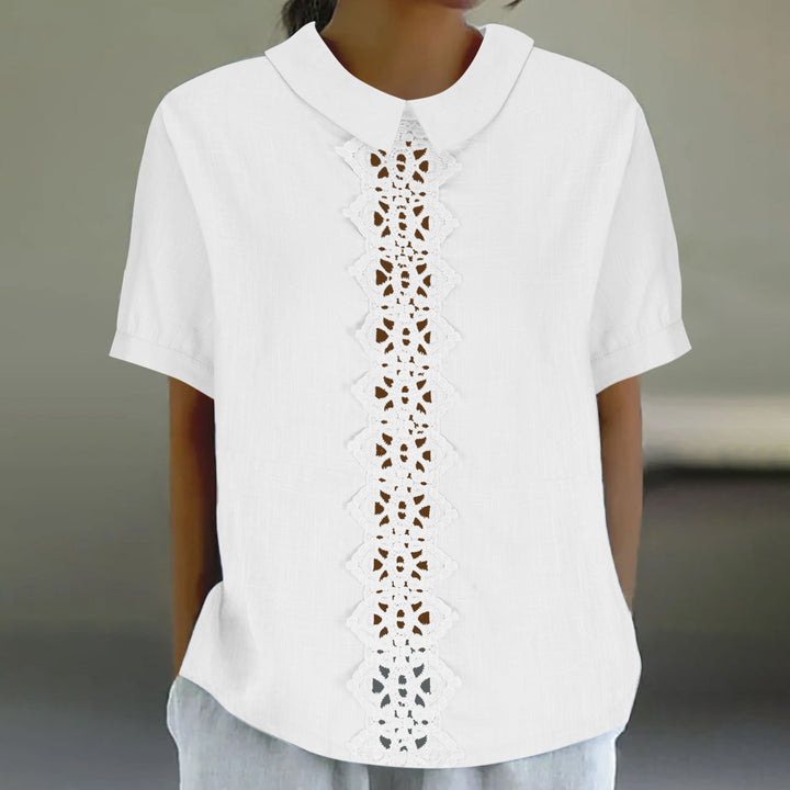 Dame Spids-Detail Kortærmet Bluse Stilla