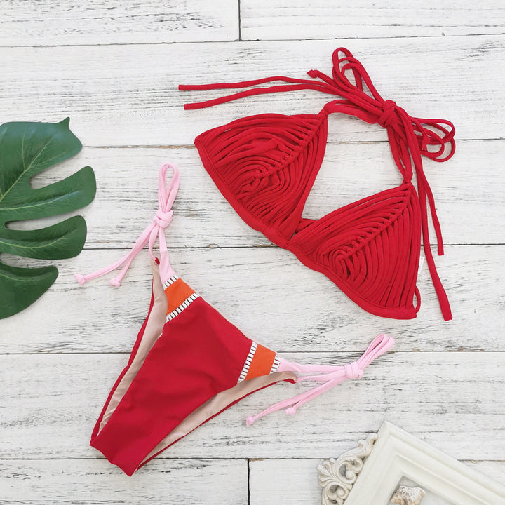 Dame bikini-sæt med raffinerede ruffle-elementer og justerbare stropper Stilla