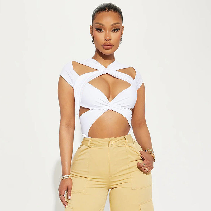 Dame Cut-Out Crop-Top Skovae