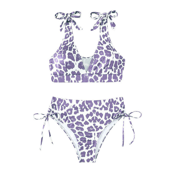 Dame Højskåret Leopardmønster Bikini-Sæt Stilla