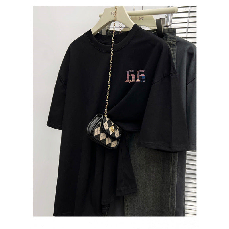 Dame Oversized T-Shirt med moderne grafikprint og legende skrifttype Stilla