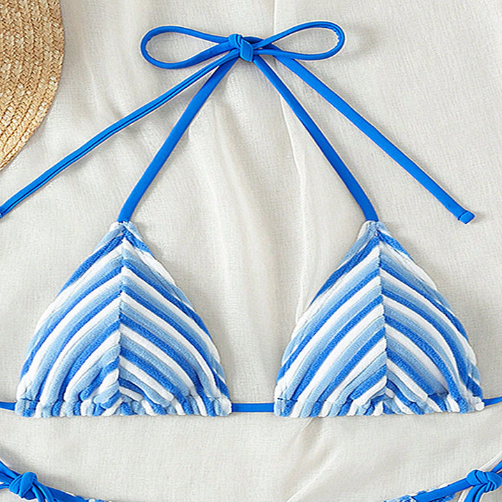 Dame Triangel-Bikini top med blødt plys design og justerbare stropper Stilla
