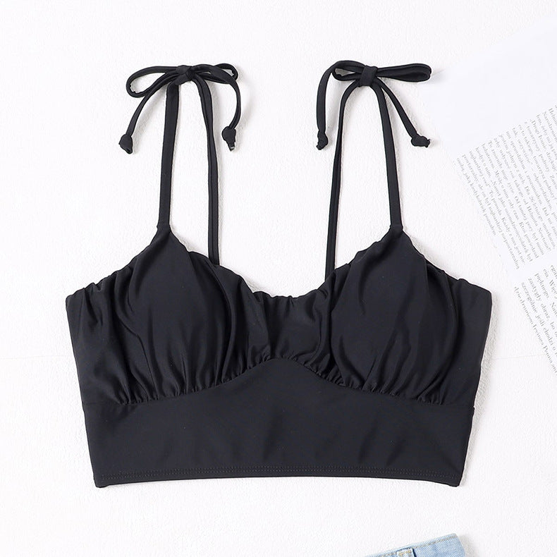 Dame Sport-Bikinioberteil med justerbare stropper og rynket design Skovae
