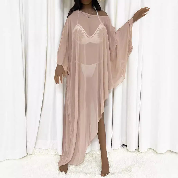 Dame transparent strandoverdel med elegante ærmer Skovae