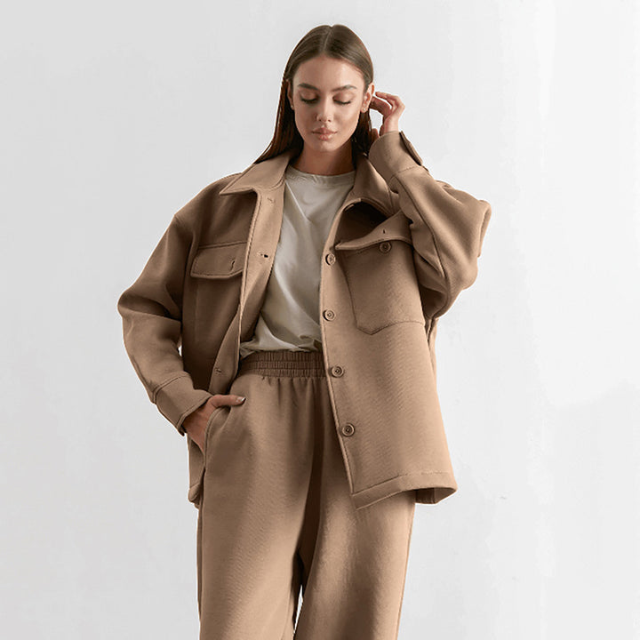Dame løs fritids sæt med elegante blazer og joggingbukser Stilla
