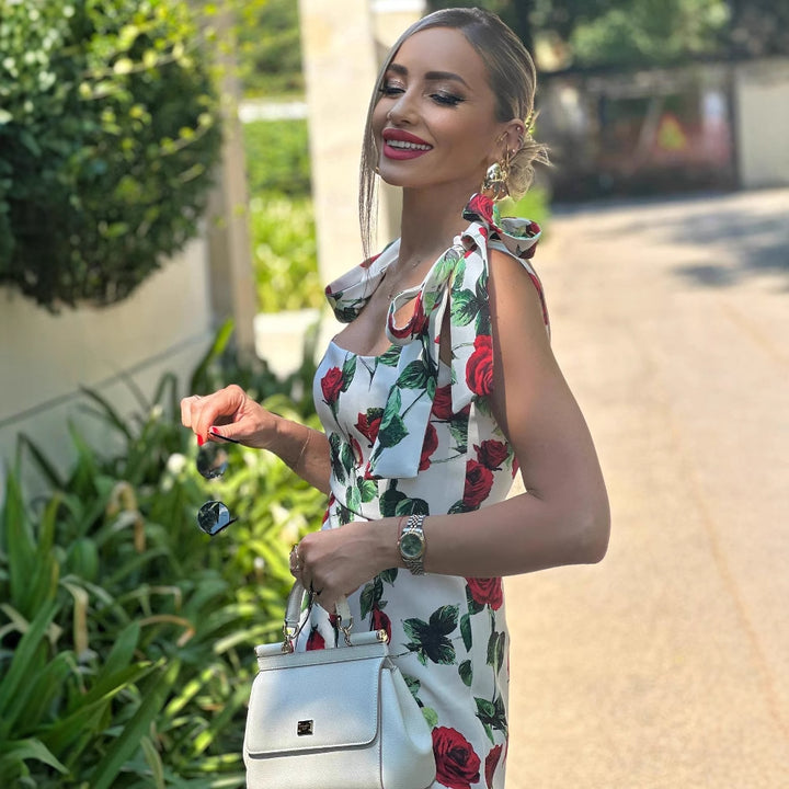Dame Maxi Kjole med Blomster Mønster Stilla