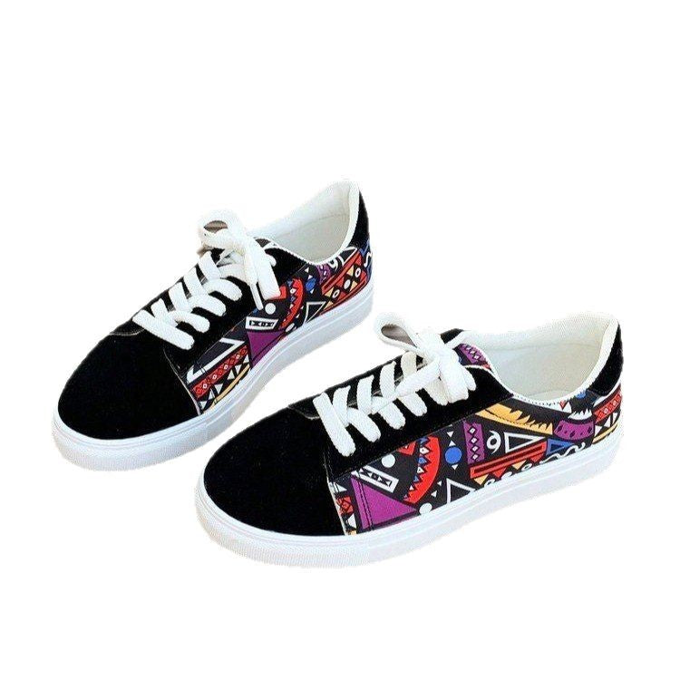 Dame mode Sneakers i farverigt grafikdesign med komfortabel indersål Stilla
